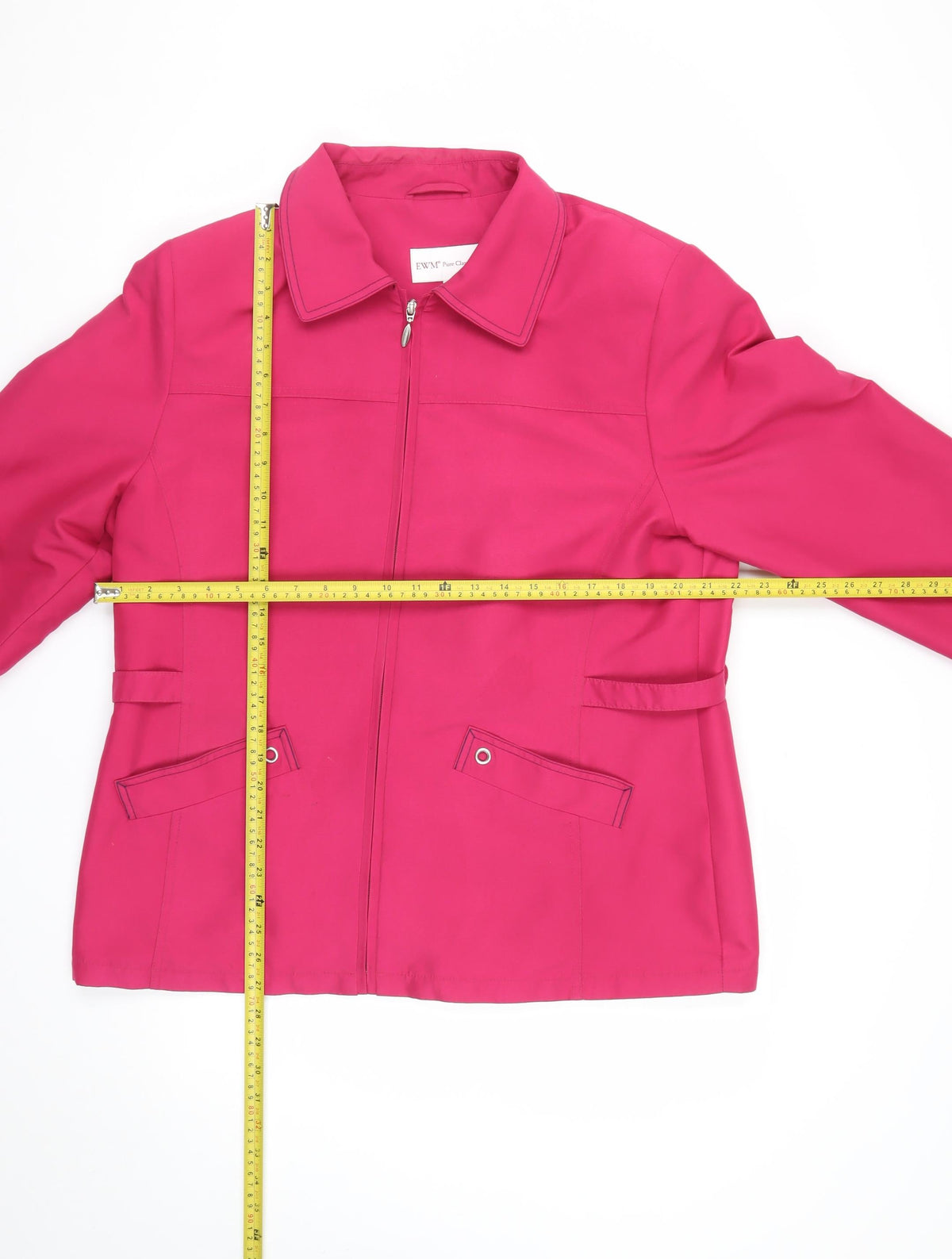 EWM Women's Pink Size 16 Basic Jacket Collared Full Zip
