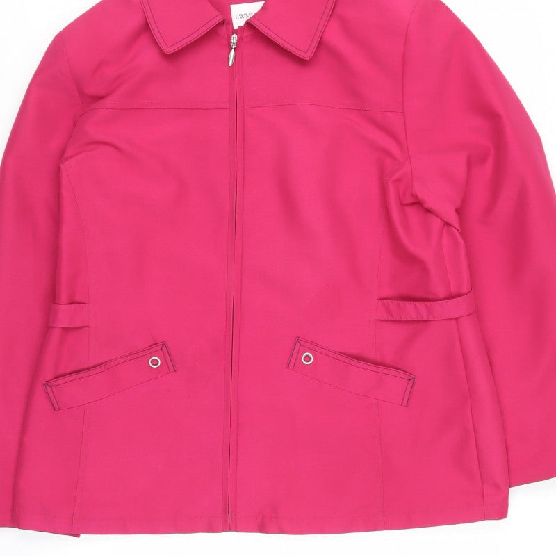 EWM Women's Pink Size 16 Basic Jacket Collared Full Zip