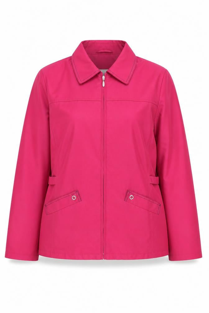 EWM Women's Pink Size 16 Basic Jacket Collared Full Zip