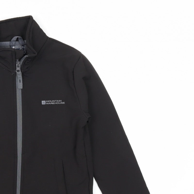 Mountain Warehouse Boys Black 5-6 Years Softshell Water Resistant Jacket