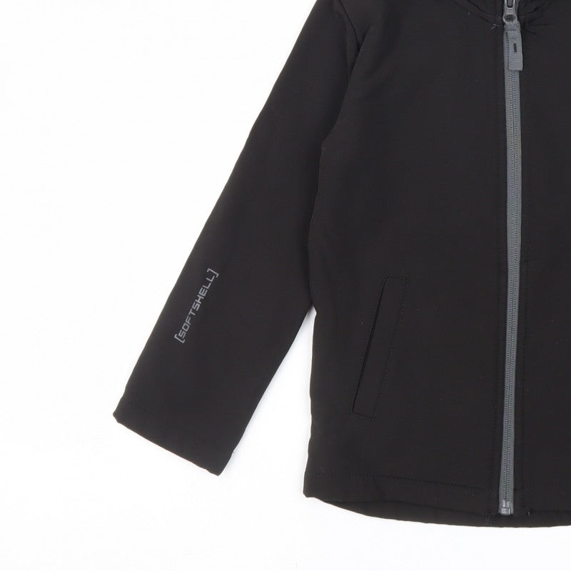 Mountain Warehouse Boys Black 5-6 Years Softshell Water Resistant Jacket