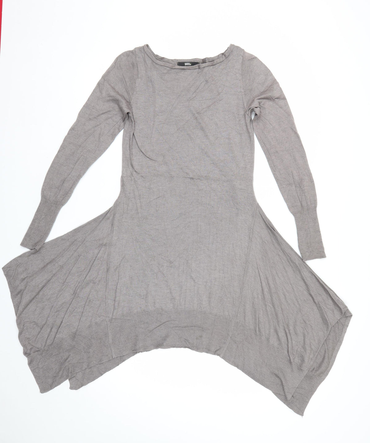 Marks & Spencer Women Grey UK 8 Asymmetric Silk Cashmere Jumper Dress