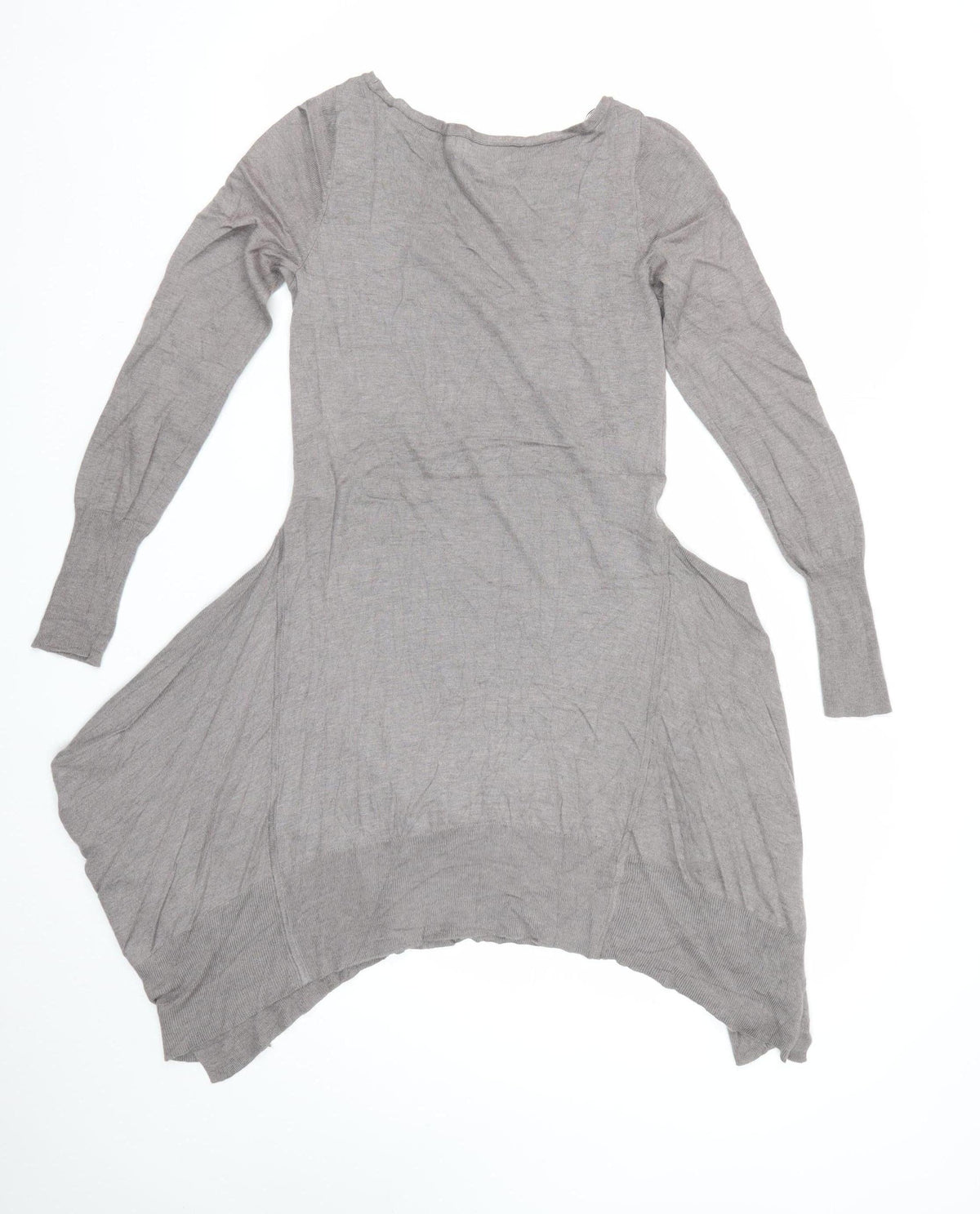 Marks & Spencer Women Grey UK 8 Asymmetric Silk Cashmere Jumper Dress