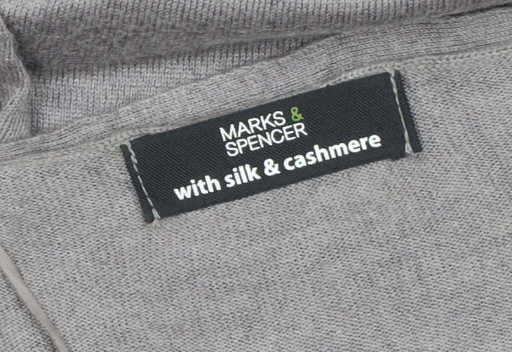 Marks & Spencer Women Grey UK 8 Asymmetric Silk Cashmere Jumper Dress