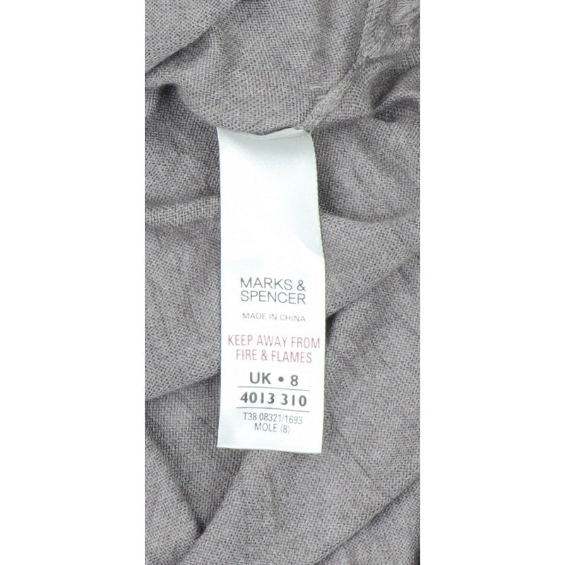 Marks & Spencer Women Grey UK 8 Asymmetric Silk Cashmere Jumper Dress