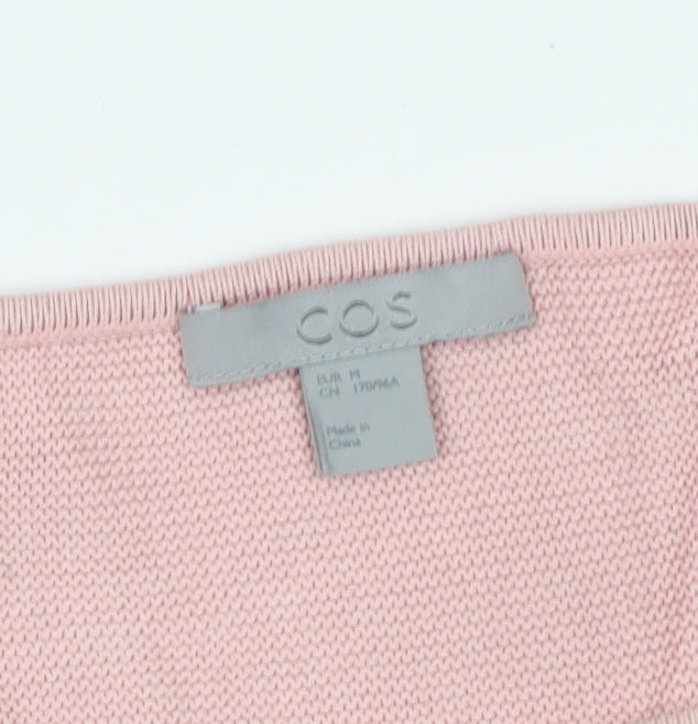 COS Women Pink Cotton Knit Pocket Pullover Jumper Size M