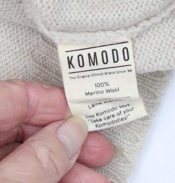Komodo Women’s Beige Merino Wool High Neck Raglan Jumper Size 2