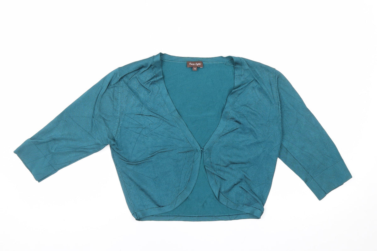 Phase Eight Women’s Blue V-Neck 3/4 Sleeve Open Cardigan Size 10