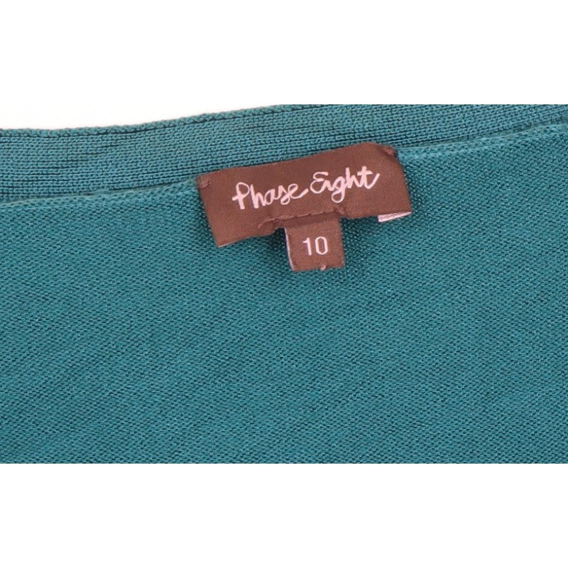 Phase Eight Women’s Blue V-Neck 3/4 Sleeve Open Cardigan Size 10