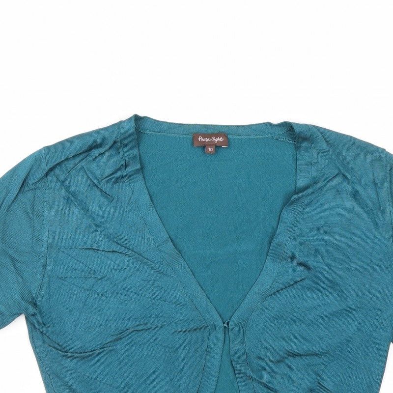 Phase Eight Women’s Blue V-Neck 3/4 Sleeve Open Cardigan Size 10