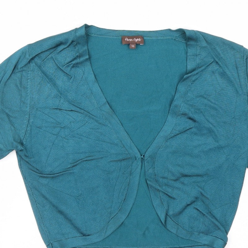 Phase Eight Women’s Blue V-Neck 3/4 Sleeve Open Cardigan Size 10