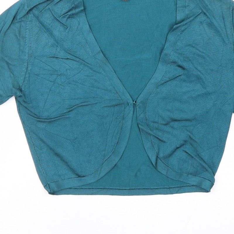 Phase Eight Women’s Blue V-Neck 3/4 Sleeve Open Cardigan Size 10