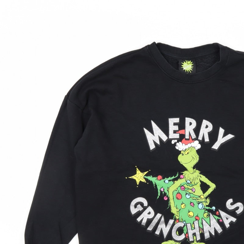 The Grinch by Dr Seuss Men’s Black M Christmas Graphic Sweatshirt
