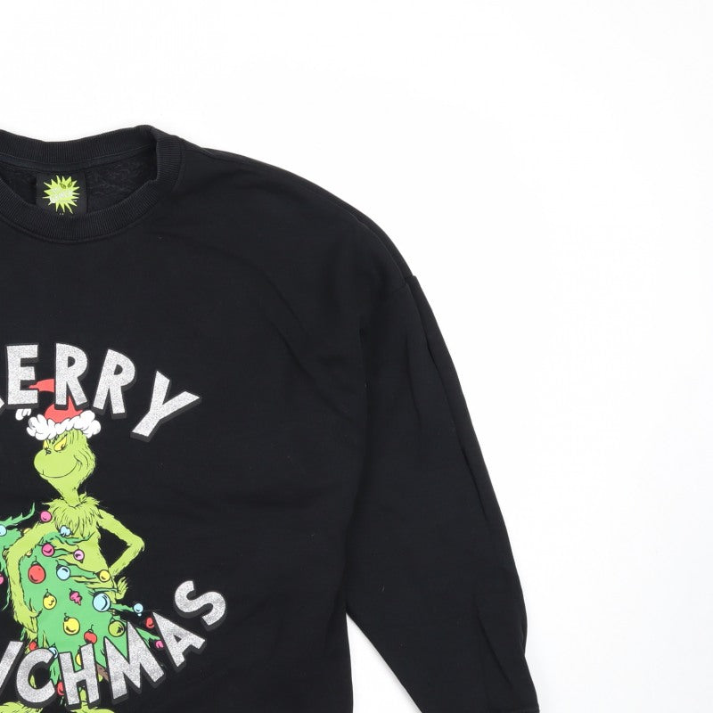 The Grinch by Dr Seuss Men’s Black M Christmas Graphic Sweatshirt