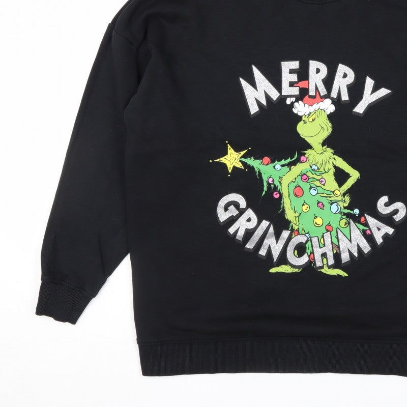 The Grinch by Dr Seuss Men’s Black M Christmas Graphic Sweatshirt