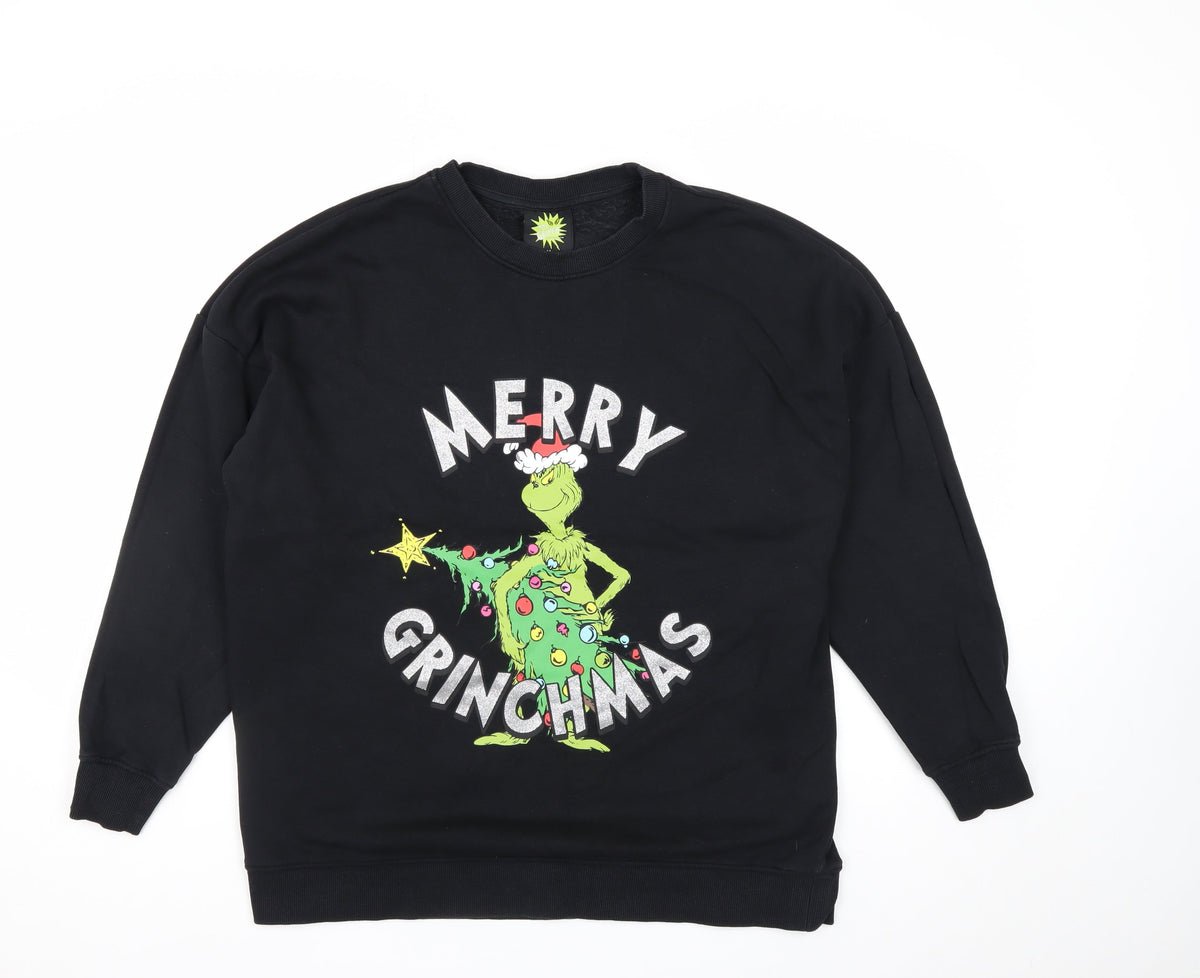 The Grinch by Dr Seuss Men’s Black M Christmas Graphic Sweatshirt