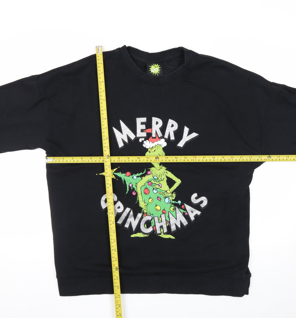 The Grinch by Dr Seuss Men’s Black M Christmas Graphic Sweatshirt