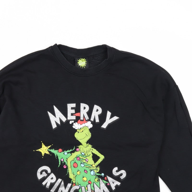 The Grinch by Dr Seuss Men’s Black M Christmas Graphic Sweatshirt