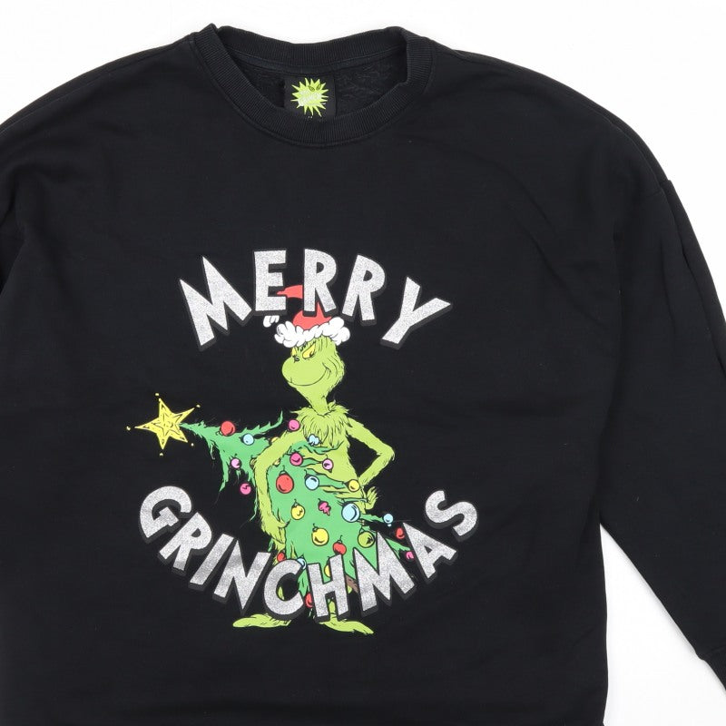 The Grinch by Dr Seuss Men’s Black M Christmas Graphic Sweatshirt