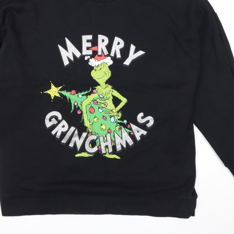 The Grinch by Dr Seuss Men’s Black M Christmas Graphic Sweatshirt