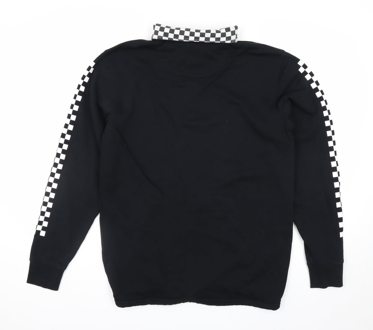 Vans Men’s Black Small 1/4 Zip Pullover Hoodie Checkerboard Logo