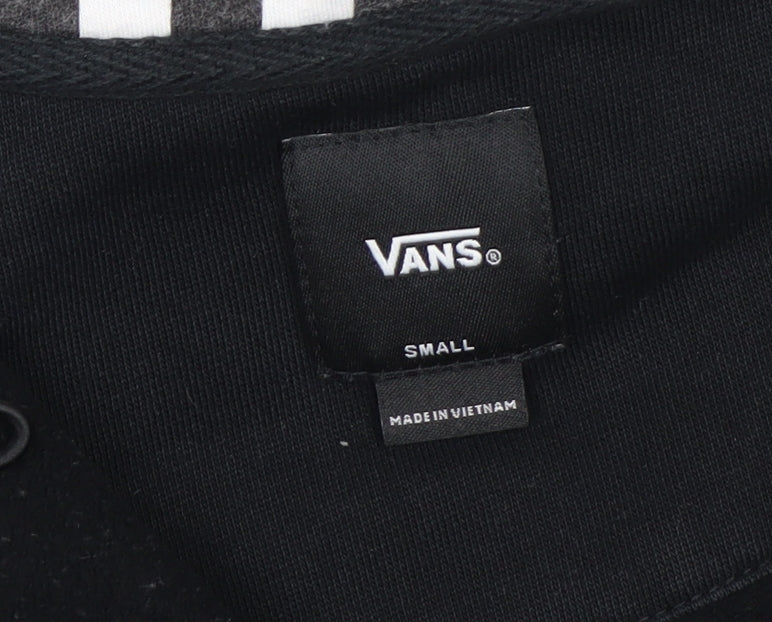 Vans Men’s Black Small 1/4 Zip Pullover Hoodie Checkerboard Logo