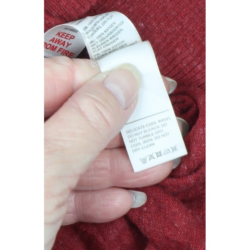 Fat Face Women’s Red Linen Blend V-Neck 3/4 Sleeve Cardigan UK 16