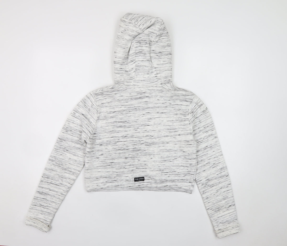 Pink Soda Sport Women Grey Marl Logo Hoodie UK 8 Pullover