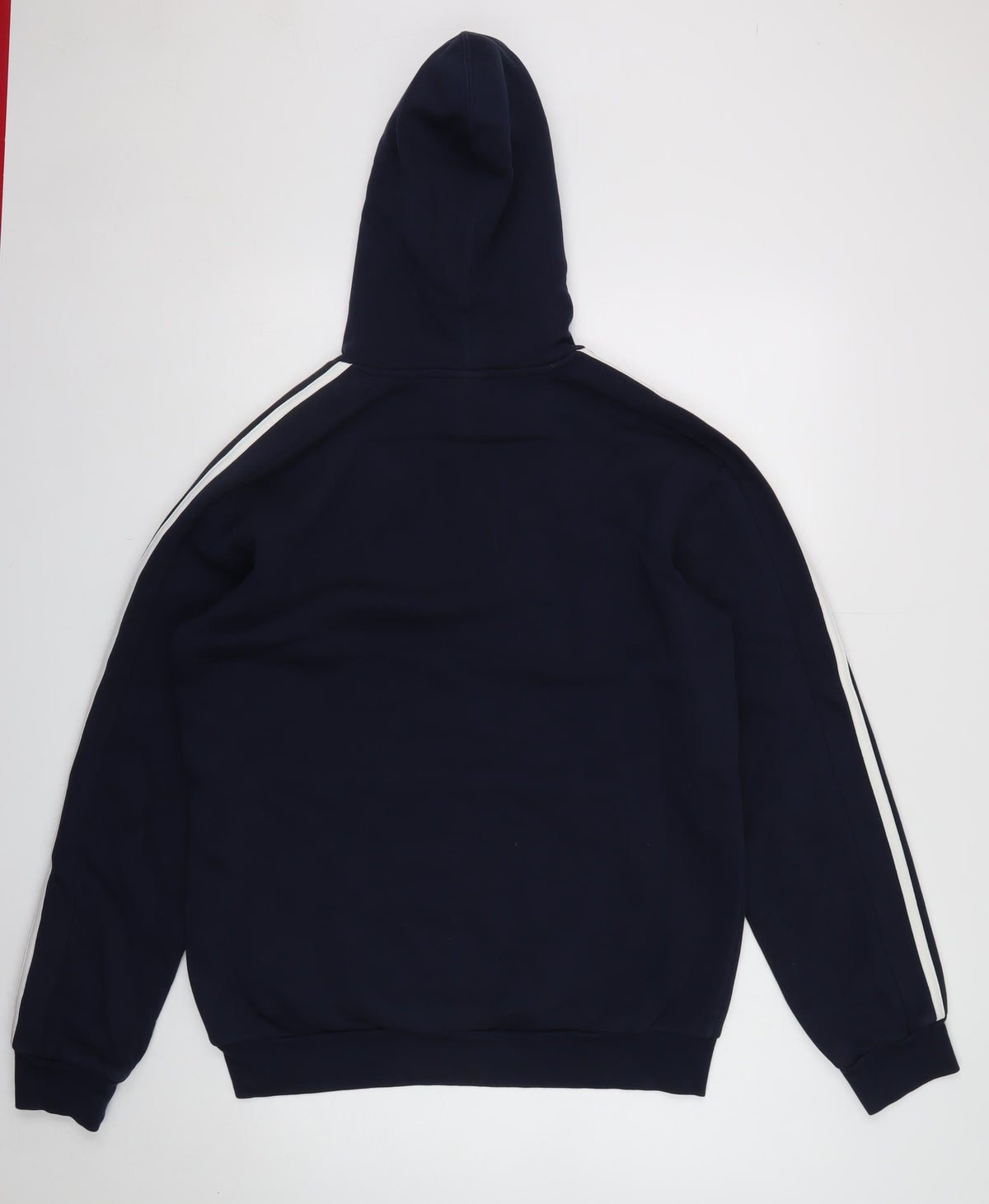 adidas Men’s Blue S Pullover Hoodie Logo 3 Stripe Sports