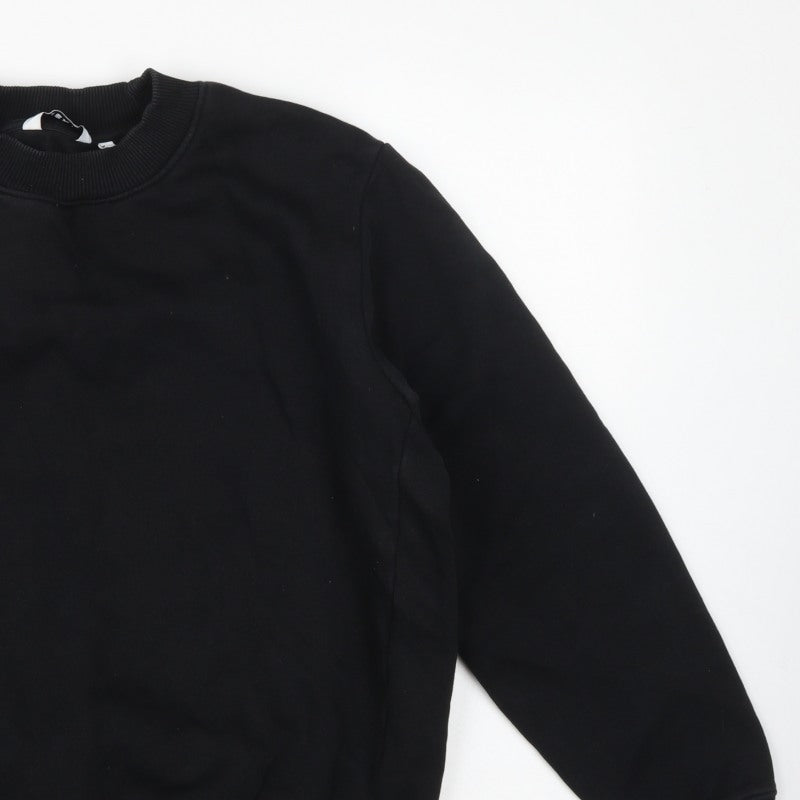 Next Men’s Black L Crew Neck Pullover Fleece Sweatshirt