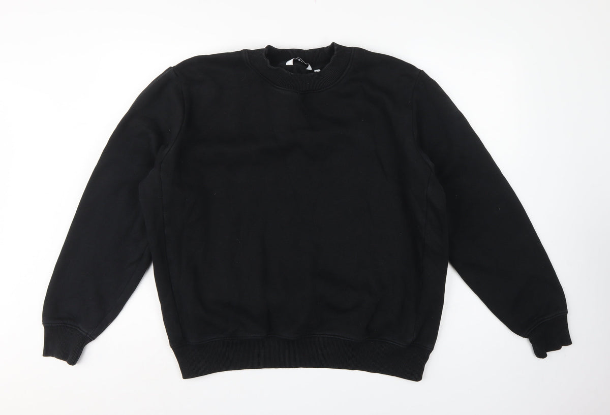 Next Men’s Black L Crew Neck Pullover Fleece Sweatshirt