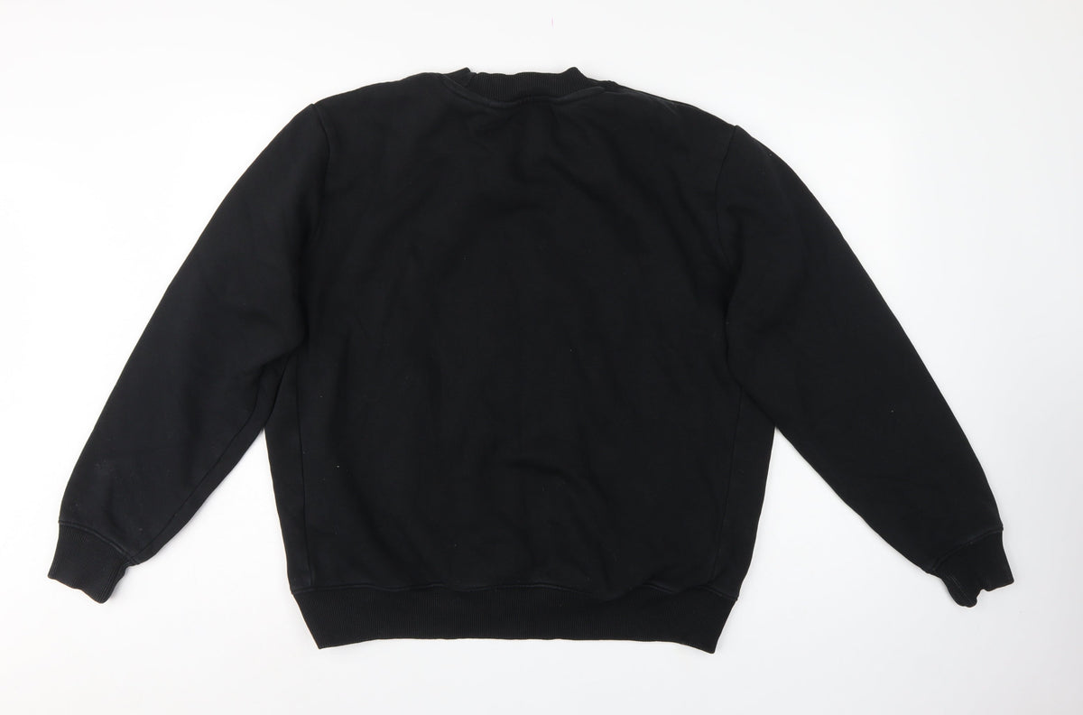 Next Men’s Black L Crew Neck Pullover Fleece Sweatshirt