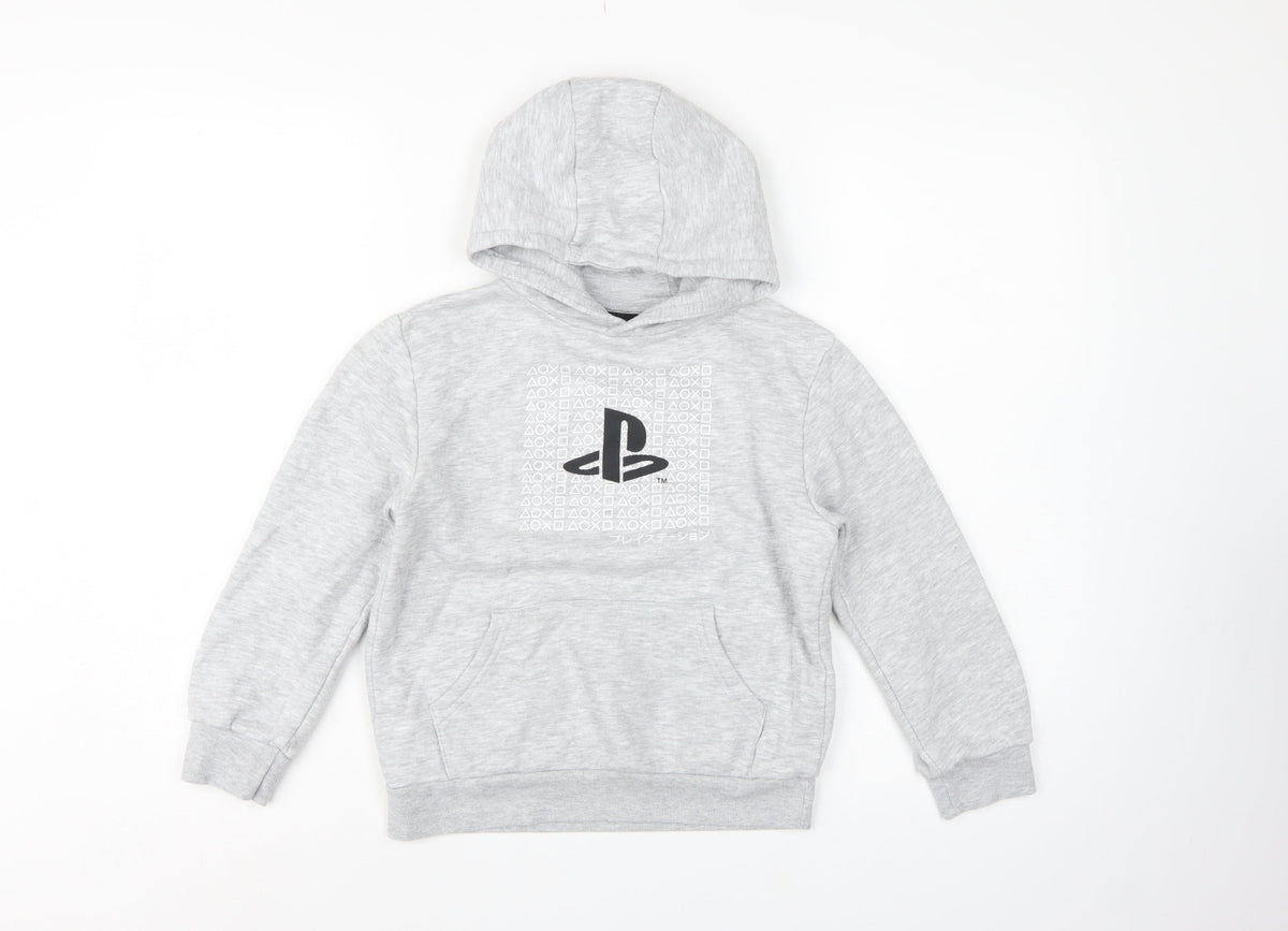 PlayStation Boys Grey Graphic Logo Pullover Hoodie 8-9 Years