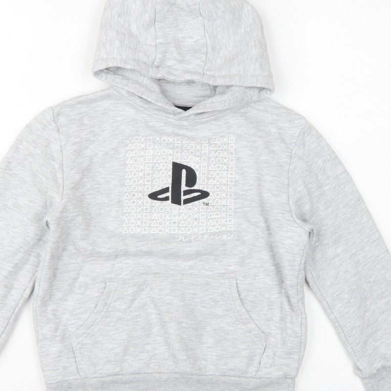 PlayStation Boys Grey Graphic Logo Pullover Hoodie 8-9 Years