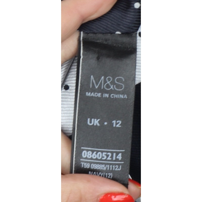Marks and Spencer Women Navy Blue UK 12 Tailored One Button Blazer