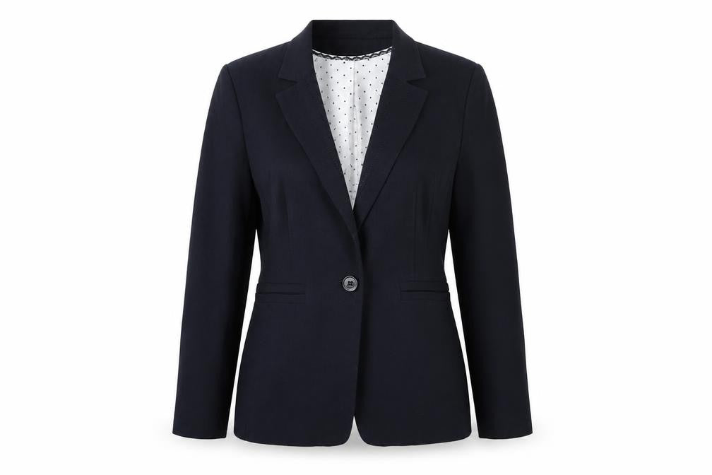 Marks and Spencer Women Navy Blue UK 12 Tailored One Button Blazer
