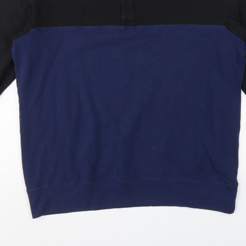 UNIQLO Men’s Black Blue XL Henley Colour Block Sweatshirt
