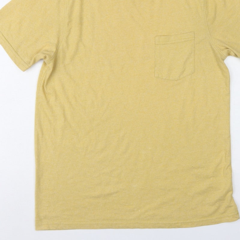 Folk Men’s Yellow Size M Pocket Crew Neck Short Sleeve T-Shirt