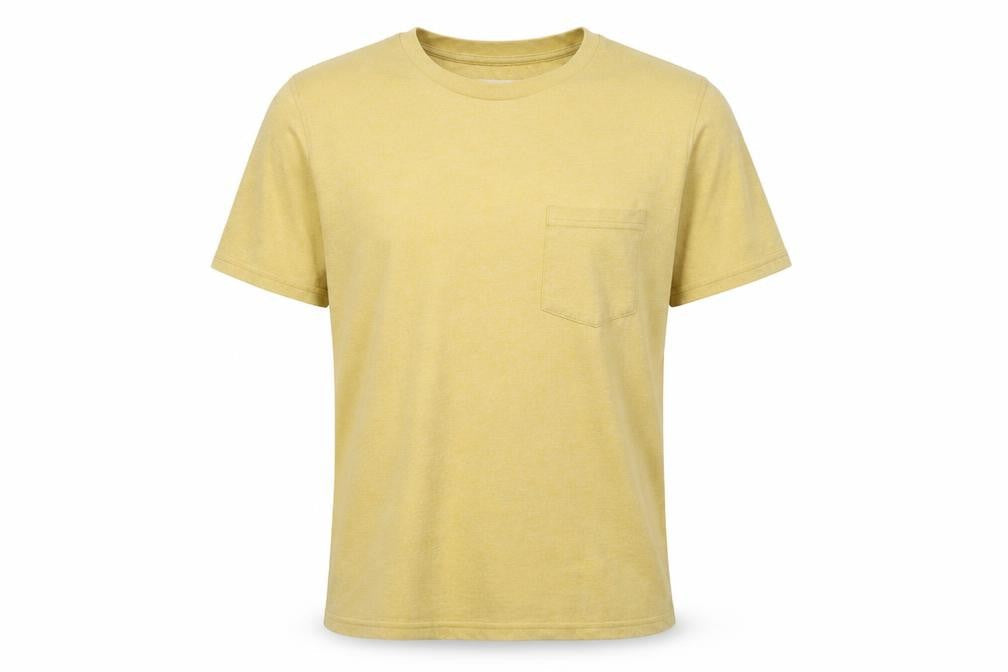 Folk Men’s Yellow Size M Pocket Crew Neck Short Sleeve T-Shirt