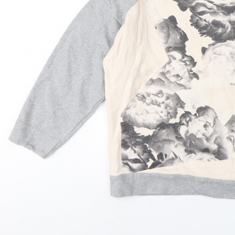 Kin John Lewis Women’s Grey Floral Panel Sweatshirt L Cotton