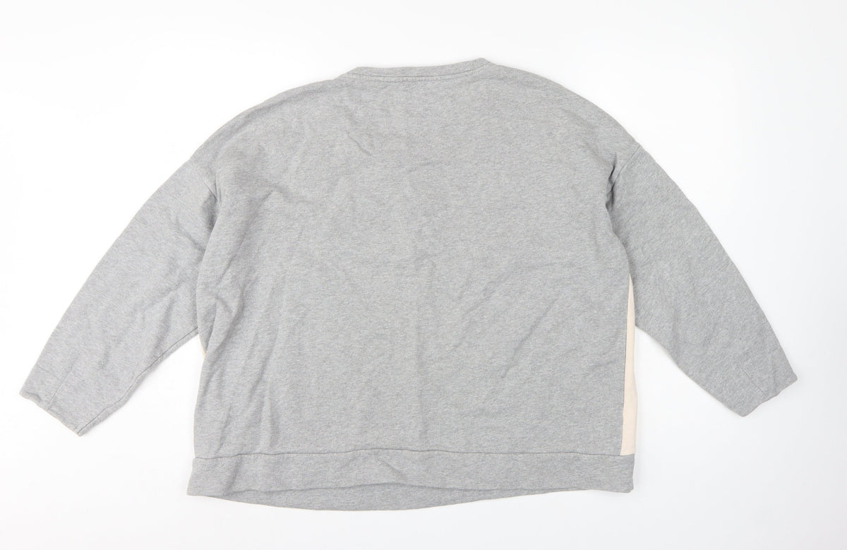 Kin John Lewis Women’s Grey Floral Panel Sweatshirt L Cotton