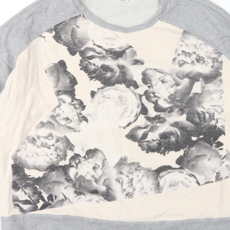 Kin John Lewis Women’s Grey Floral Panel Sweatshirt L Cotton