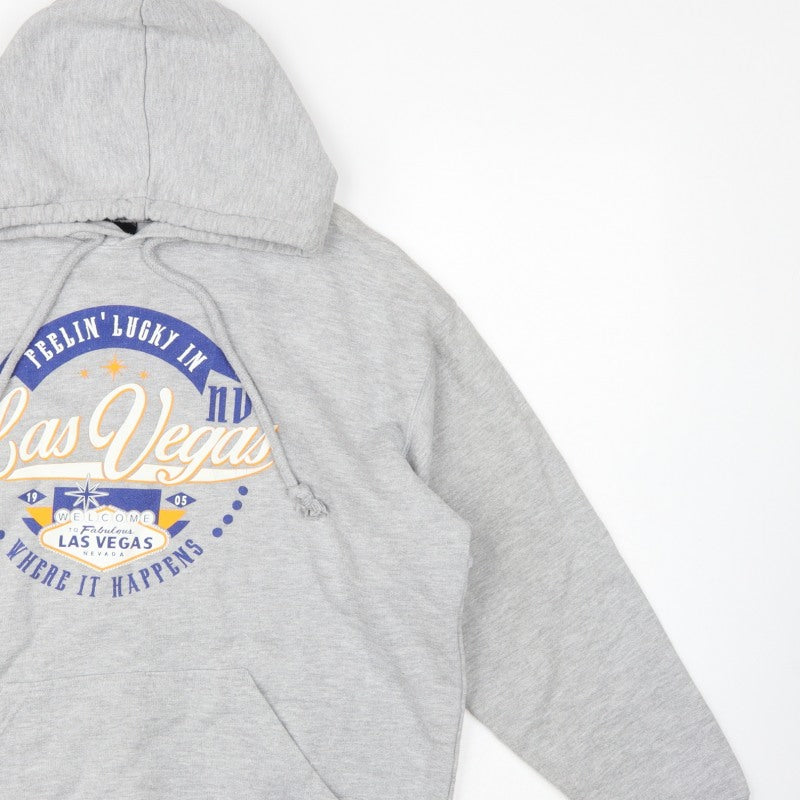 Poin Sportswear Men’s Grey M Las Vegas Graphic Pullover Hoodie
