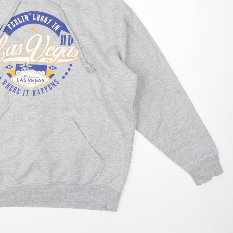 Poin Sportswear Men’s Grey M Las Vegas Graphic Pullover Hoodie