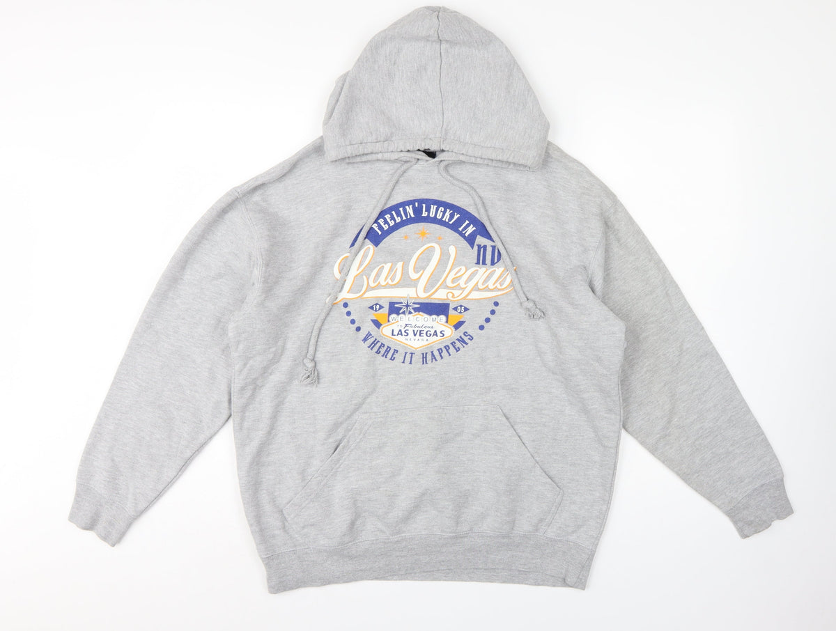 Poin Sportswear Men’s Grey M Las Vegas Graphic Pullover Hoodie