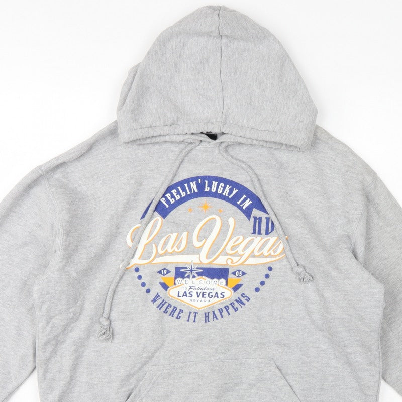 Poin Sportswear Men’s Grey M Las Vegas Graphic Pullover Hoodie