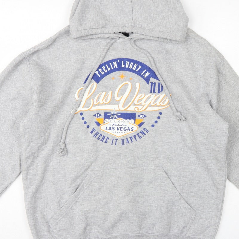 Poin Sportswear Men’s Grey M Las Vegas Graphic Pullover Hoodie