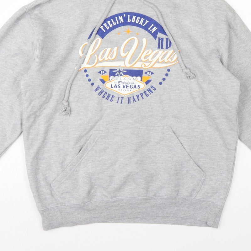 Poin Sportswear Men’s Grey M Las Vegas Graphic Pullover Hoodie
