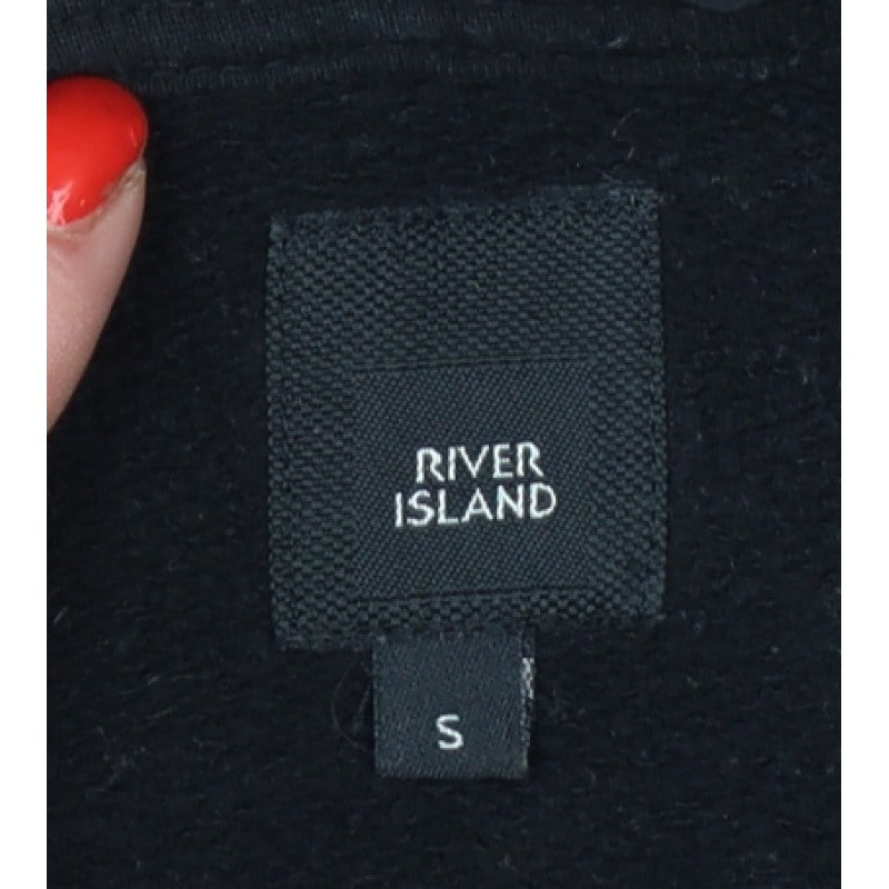 River Island Men’s Black S Geometric 1/2 Zip Hooded Pullover Hoodie