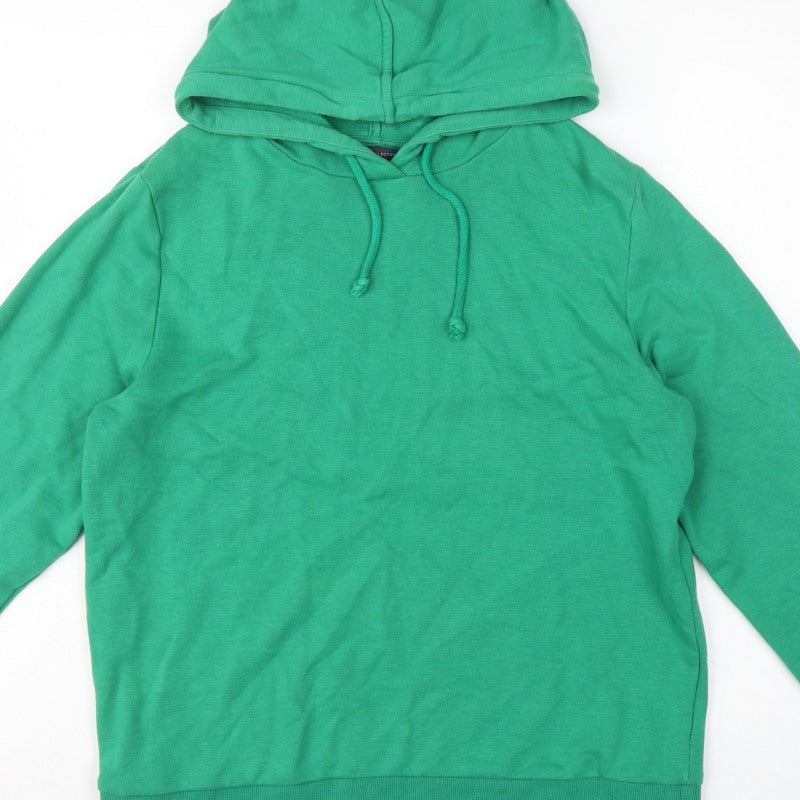 Marks and Spencer Women Green UK 12 Pullover Hooded Sweatshirt